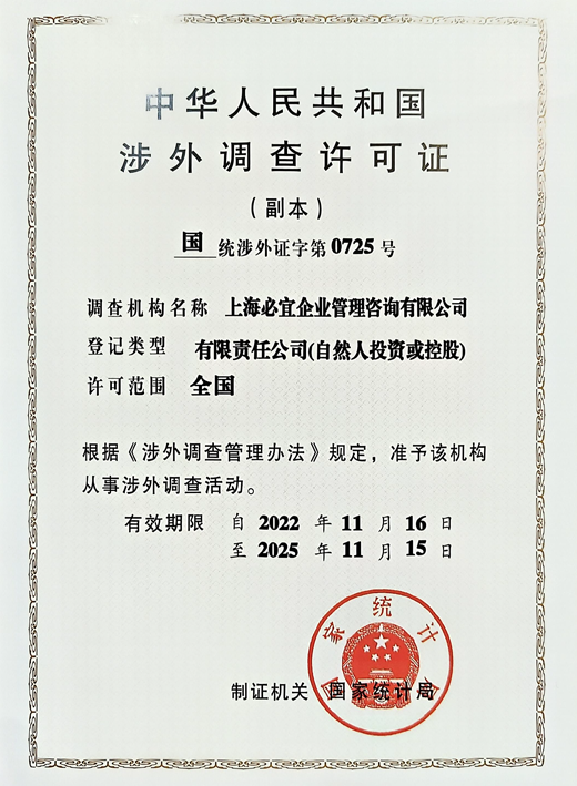 涉外调查许可证