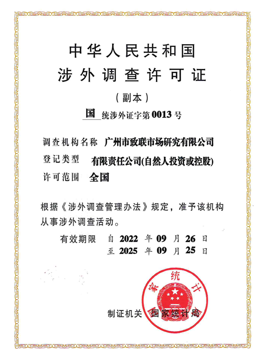 涉外调查许可证